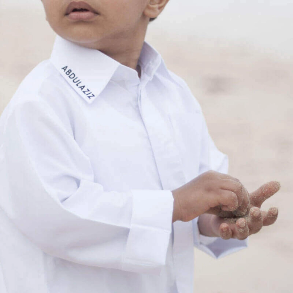 Picture of Saudi Traditional Kuwaiti Collar Dishdasha For Boys
