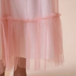 Picture of Light Pink Gergean Dress For Girls (With Name Embroidery)