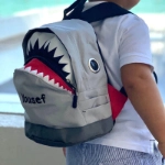 Picture of Shark School Bag for Kids (Available in Two Sizes) (With Name Embroidery)