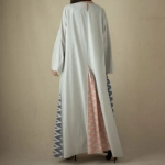 Picture of Gray With Blue Zigzag Double Embroidery Stitched Daraa