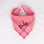 Picture of Red Shemagh Pattern Bib For Boys (With Name Embroidery)