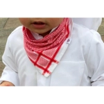 Picture of Red Shemagh Pattern Bib For Boys (With Name Embroidery)
