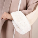 Picture of Nude Beige Back Cut Winter Furwa Jacket For Women (With Name Embroidery)