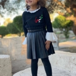 Picture of Saudi Black Top With White Cuffs And Collar For Girls (With Name Embroidery Fee)