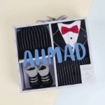 Picture of Saudi 4 Pcs Baby Gift Box - Italian Black Gentlemen Suit