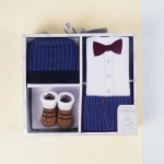Picture of Saudi 4 Pcs Baby Gift Box - Denim Blue Gentlemen Suit