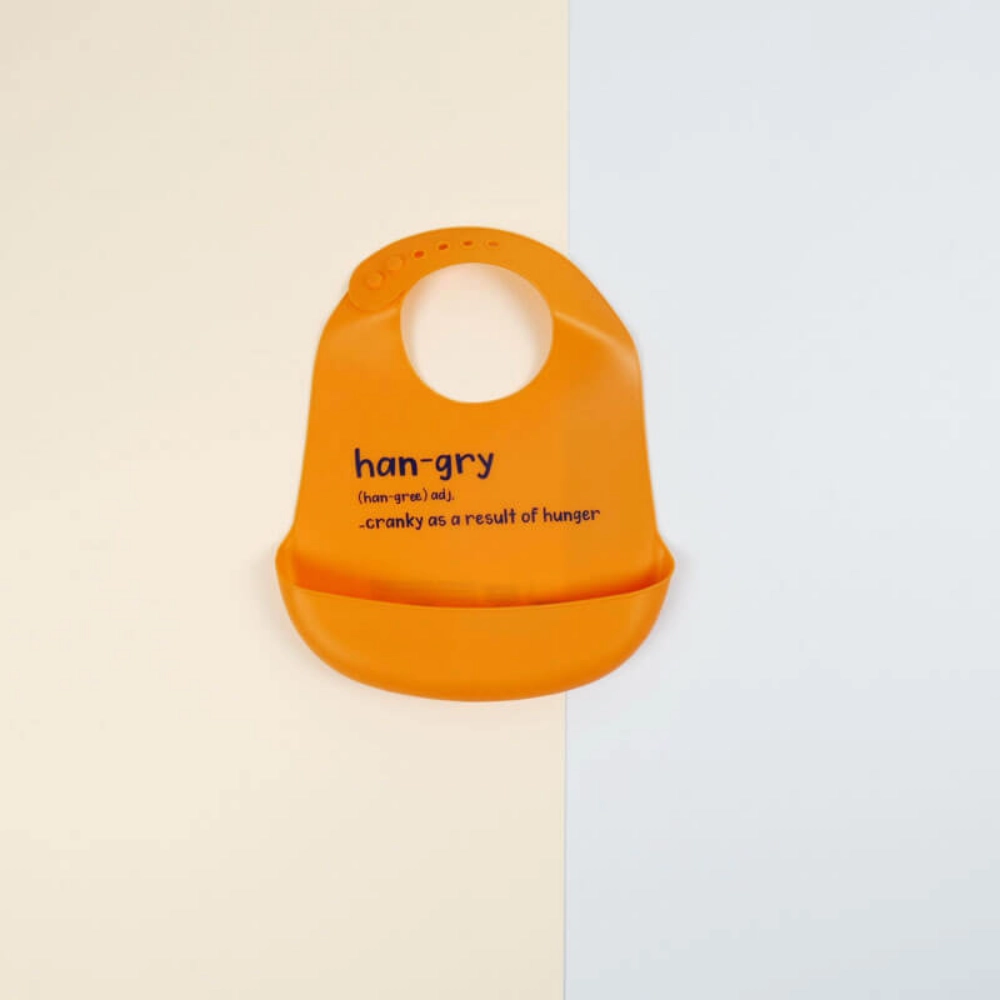 Picture of Orange Hungry Bib For Baby