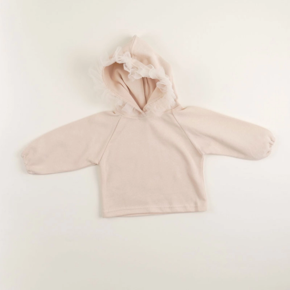 Picture of Beige Fluffy Hoodie For Girls (With Name Embroidery Option)