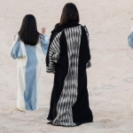 Picture of Black Zebra Parallel Bisht For Women