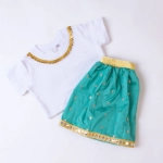Picture of White And Green Embroidery Set For Girls (With Name Embroidery Option)