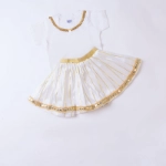 Picture of White And Gold Soft Embroidery Set For Girls (With Name Embroidery Option)