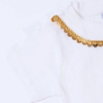 Picture of White And Gold Soft Embroidery Set For Girls (With Name Embroidery Option)