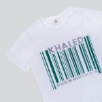 Picture of White T-Shirt Barcode Design (With Name Printing)