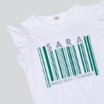 Picture of White Blouse With Barcode Design (With Embroidery Option)