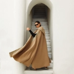 Picture of Sleeveless Light Brown Winter Bisht