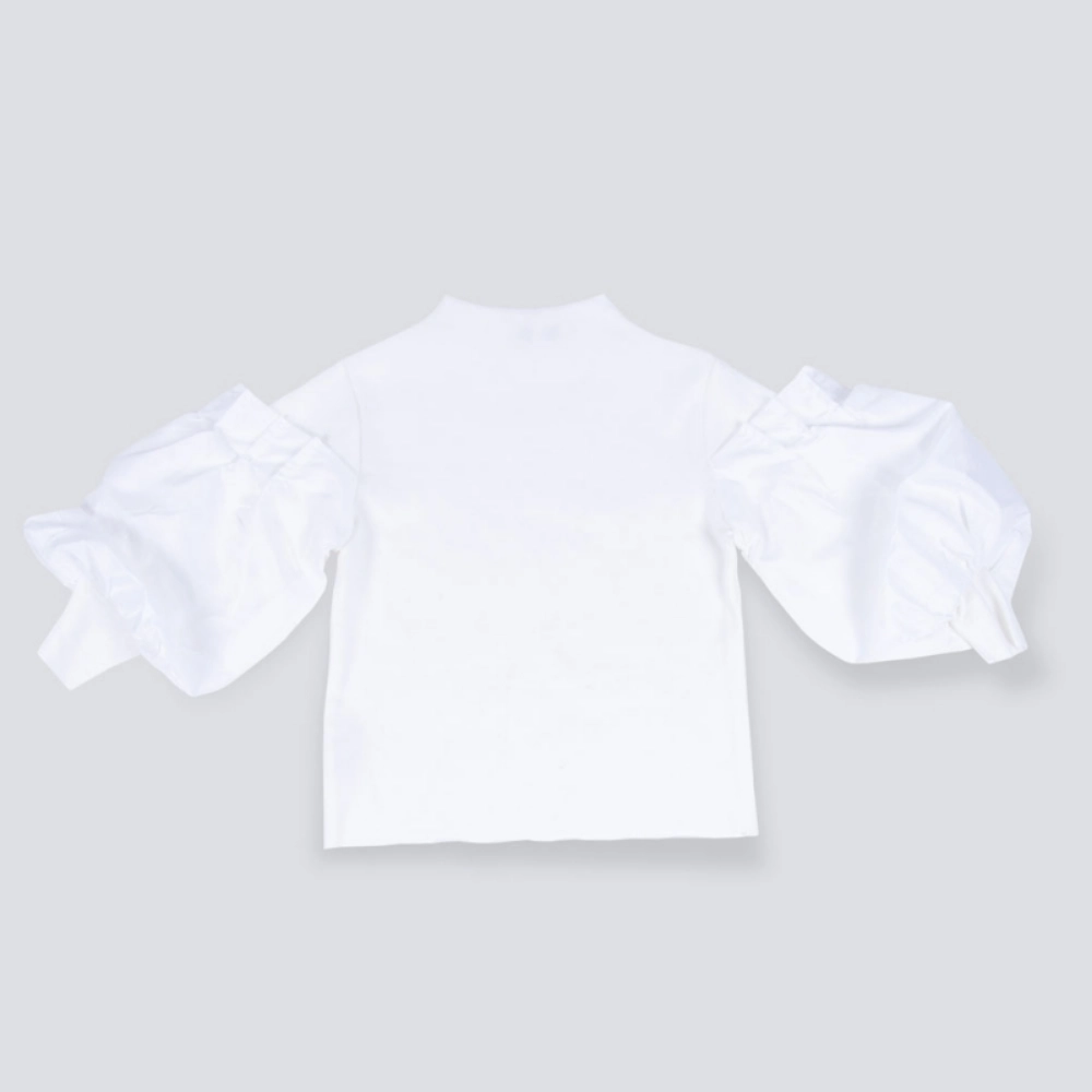 Picture of Saudi  of White Puffy Top For Girls (With Name Embroidery)