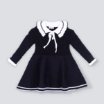 Picture of Saudi of Black And White Collar With Robe For Girls (With Name Embroidery)
