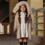 Picture of Saudi Beige Long Coat For Kids