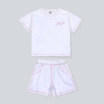 Picture of TIYA White And Pink Lines Set For Girls (With Embroidery Option) SA1006PNK