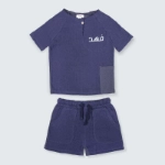 Picture of TIYA Dark Blue summer and valley suit (With Embroidery Option) SA1050BLU