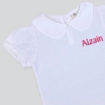 Picture of TIYA Girls white collar T-shirt  (With Embroidery Option) SA1015WHT