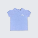 Picture of TIYA Girls' Blue Collar T-Shirt  (With Embroidery Option) SA1015BLU