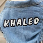 Picture of Saudi Blue Denim Jacket For Kids (With Name Embroidery)