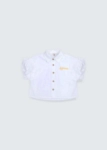 Picture of TIYA White Loose Top With Buttons For Girls (With Embroidery Option) SA1039	