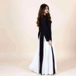 Picture of Black And White Parallel Kaftan Dress For Women 