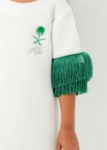 Picture of National Day Green Sleeve Dress 7361 (With Name Embroidery Option)