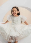 Picture of Saudi White 7106 Lace Dress For Girls
