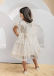 Picture of Saudi White 7106 Lace Dress For Girls