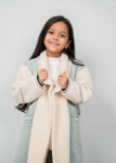 Picture of Saudi 7482 Light Blue Heavy Furwa With Side Pockets For Girls FW1-23