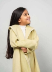 Picture of Saudi 7464 Yellow Light Furwa With Knot Bottom For Girls FW1-23