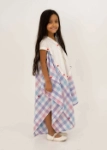Picture of Pink Blue Checkered Daraa For Girls
